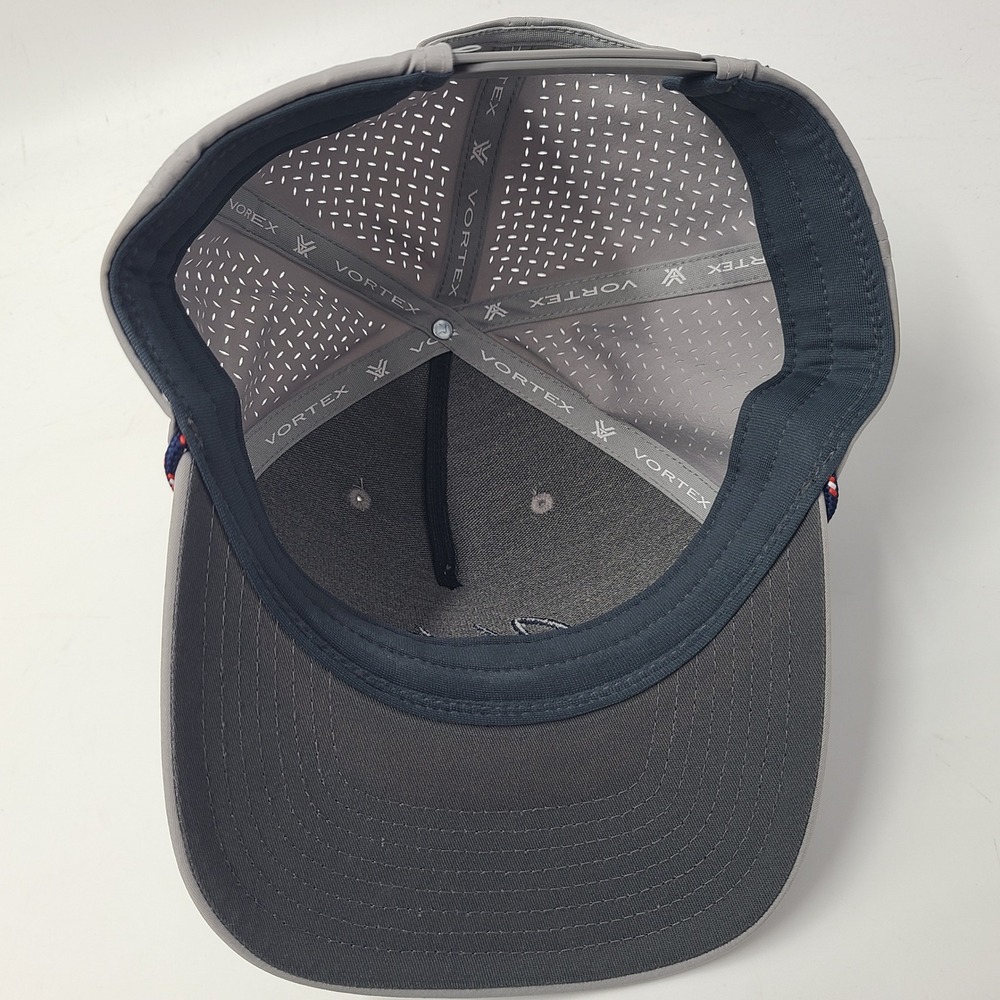 Vortex Golf Hat Snapback Gray Blue Red Rope Laser Cut Mesh Performance Script - Picture 12 of 14